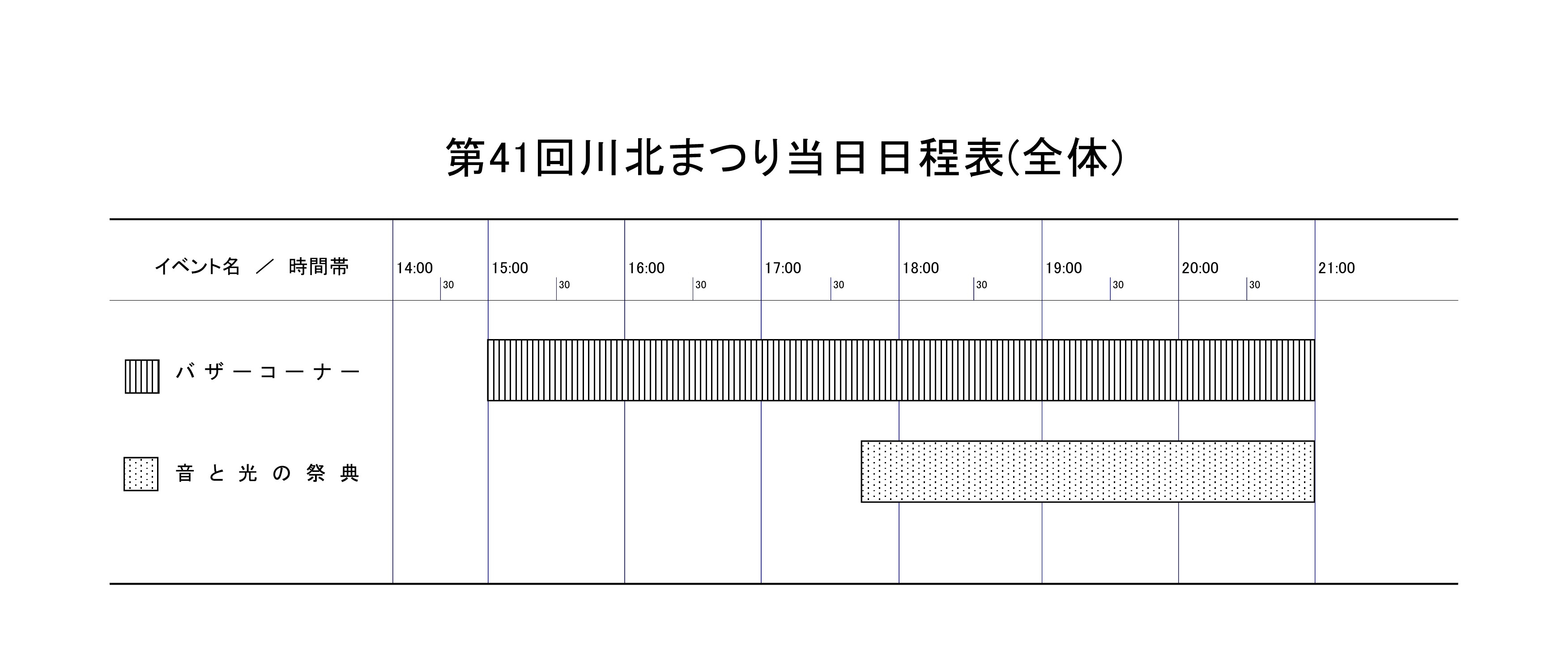 ★資料＞第41回川北まつり行事日程表(全体)